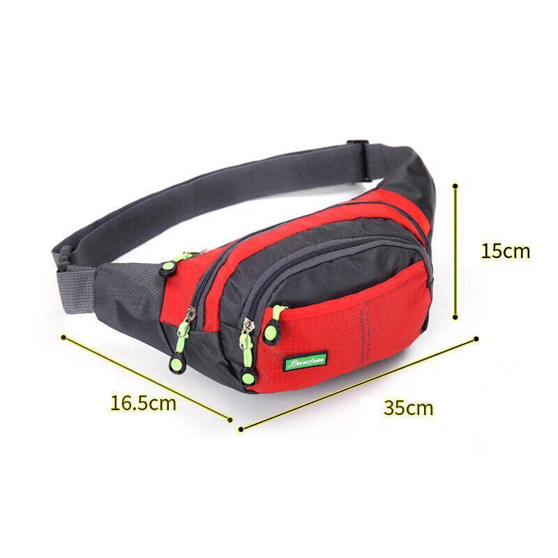 Fanny Pack Zip Pouch Hiking Climbing Sport Bum Waist Bag - Green