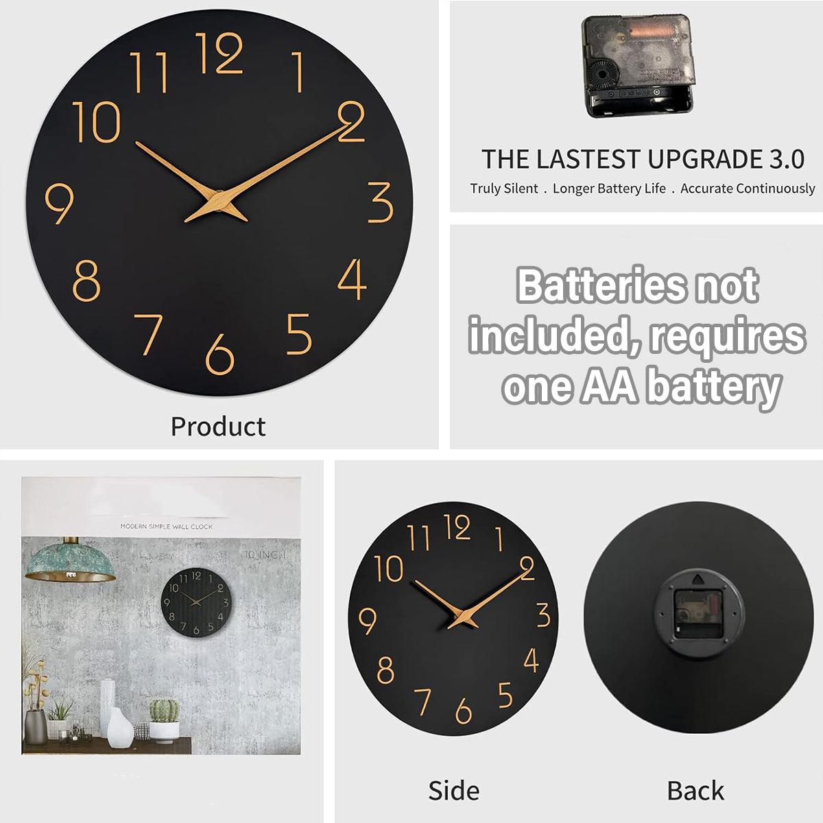 12 Inch Digital Wall Clock Simple Hanging Watch for Living Room Home Decoration - White