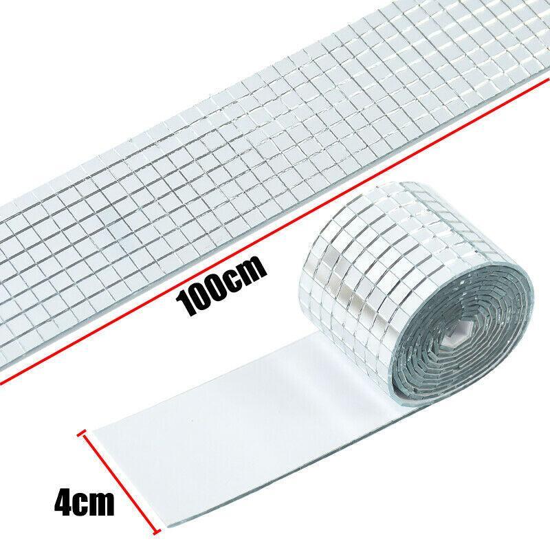 Diy Mini Mosaic Tiles Self-Adhesive Square Mirror Glass Wall Sticker Decors - Rose Gold