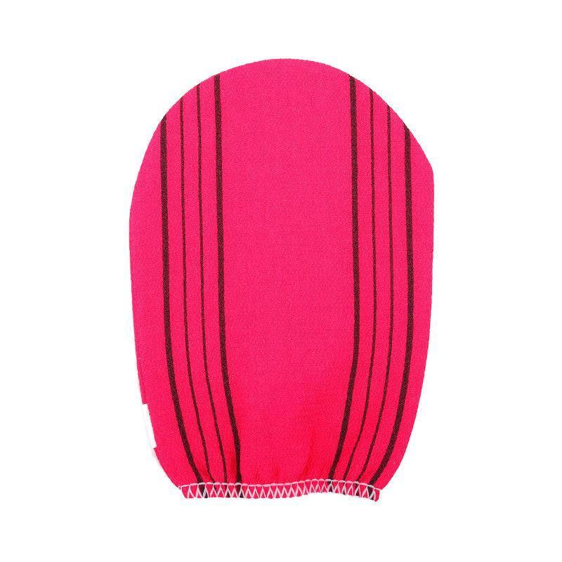 Fiber Cleaner Bath Glove Exfoliating Towel Body Rub Shower Scrub Glove Washcloth - Pink