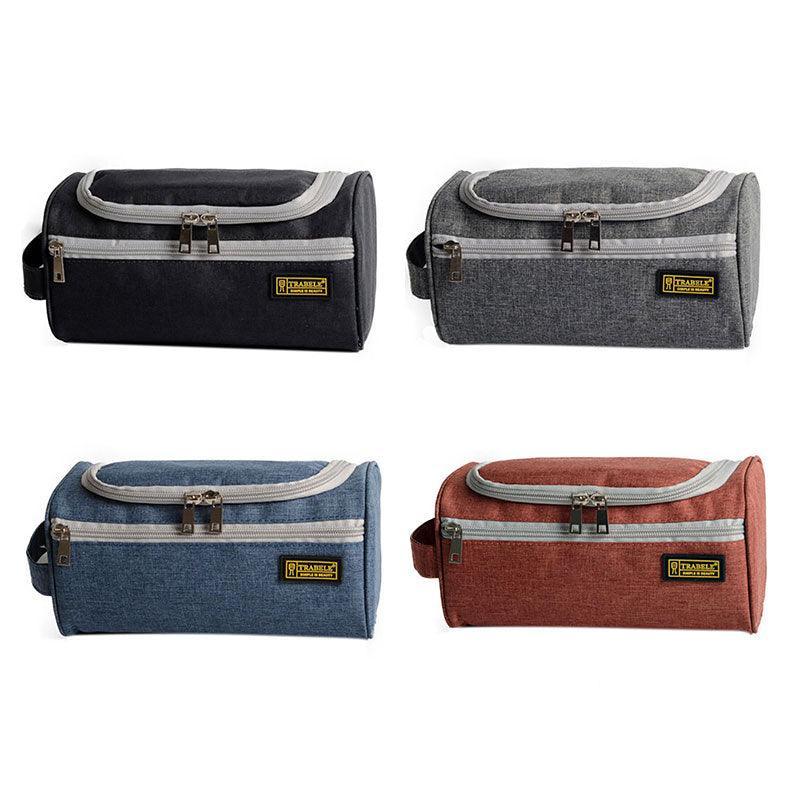 Large Capacity Men Travel Toiletry Kit Wash Bag Waterproof Cosmetic Bags Holder - Grey