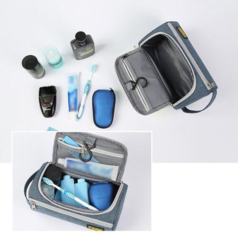 Large Capacity Men Travel Toiletry Kit Wash Bag Waterproof Cosmetic Bags Holder - Grey