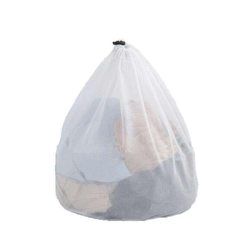 Laundry Washing Mesh Net Bag Drawstring Delicate Cloth Cleaning Clothes Lingerie - L (60*50CM)