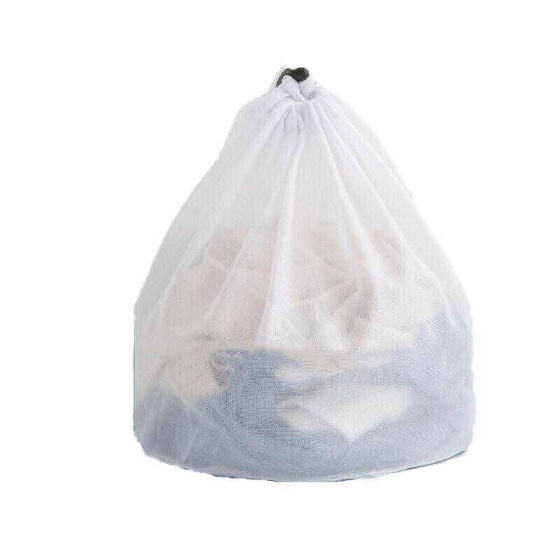 Laundry Washing Mesh Net Bag Drawstring Delicate Cloth Cleaning Clothes Lingerie - XL (80*60CM)