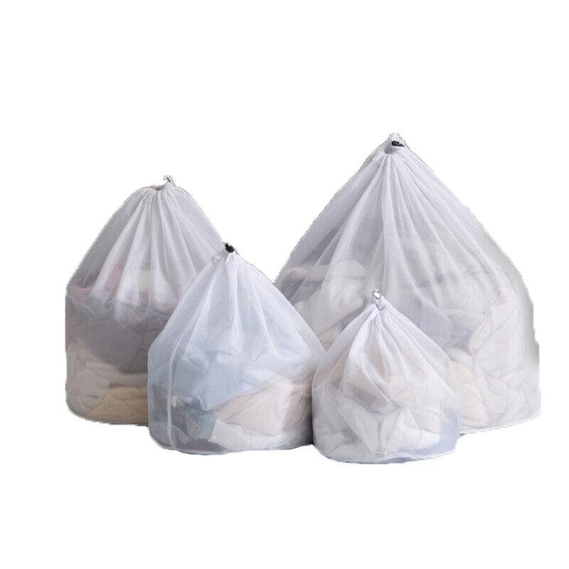 Laundry Washing Mesh Net Bag Drawstring Delicate Cloth Cleaning Clothes Lingerie - M (50*40CM)