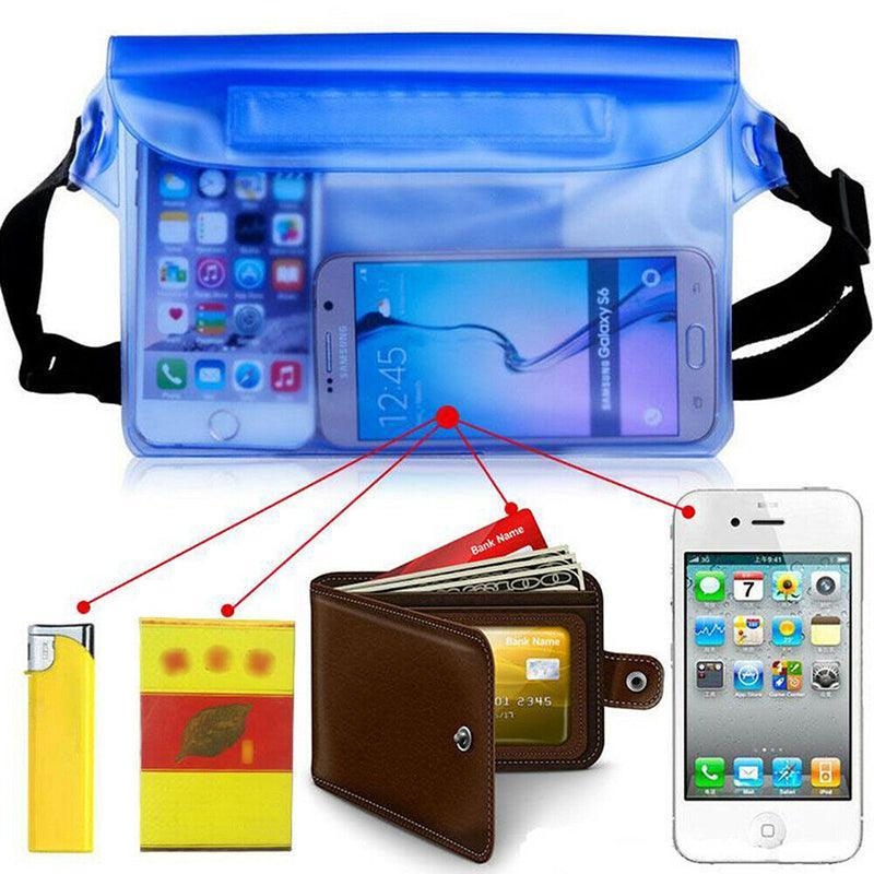 Waterproof Underwater Waist Belt Bum Bag Beach Swimming Boating Dry Phone Pouch - Orange