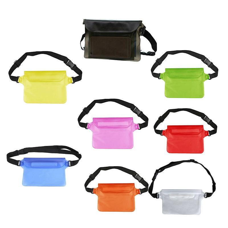 Waterproof Underwater Waist Belt Bum Bag Beach Swimming Boating Dry Phone Pouch - White