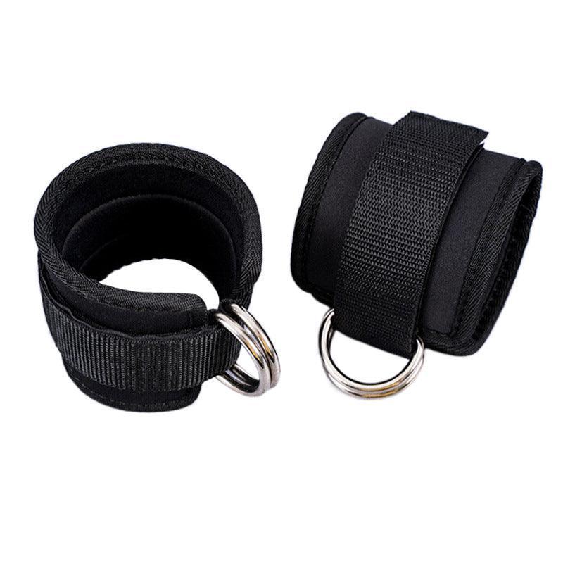 2PCS Weight Lifting Ankle D-Ring Strap Pulley Cable Kickbacks Attachment Gym Leg - Blue