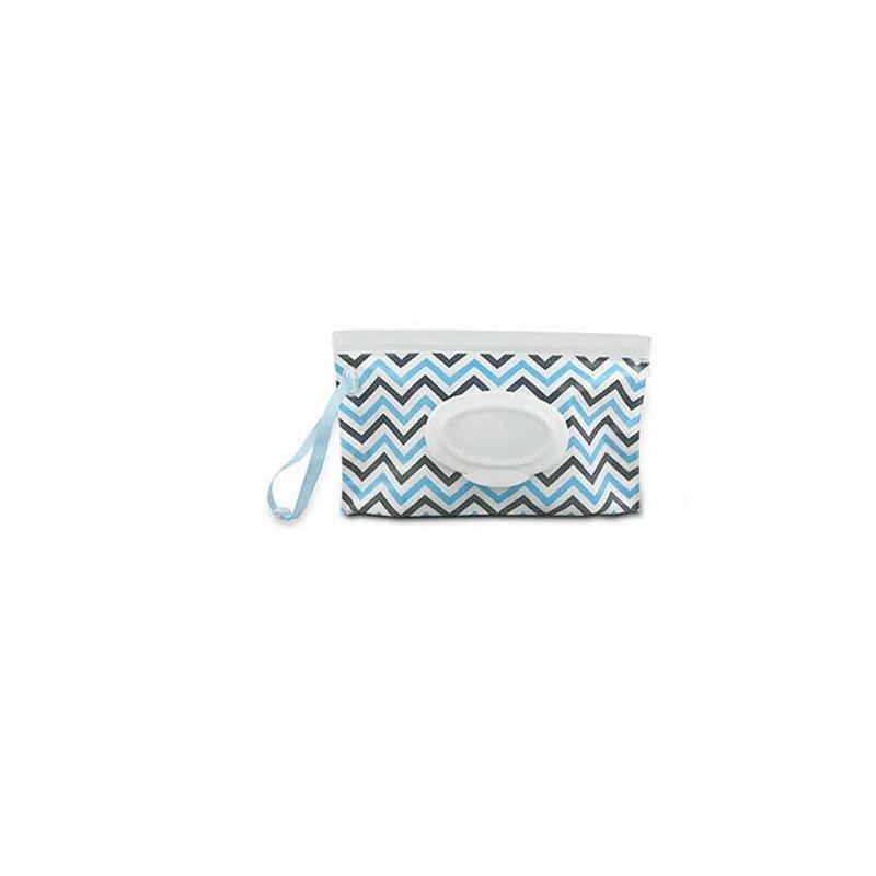 Portable Wet Wipe Pouch Dispenser Bag Travel Reusable Tissue Case Holder Storage - Blue