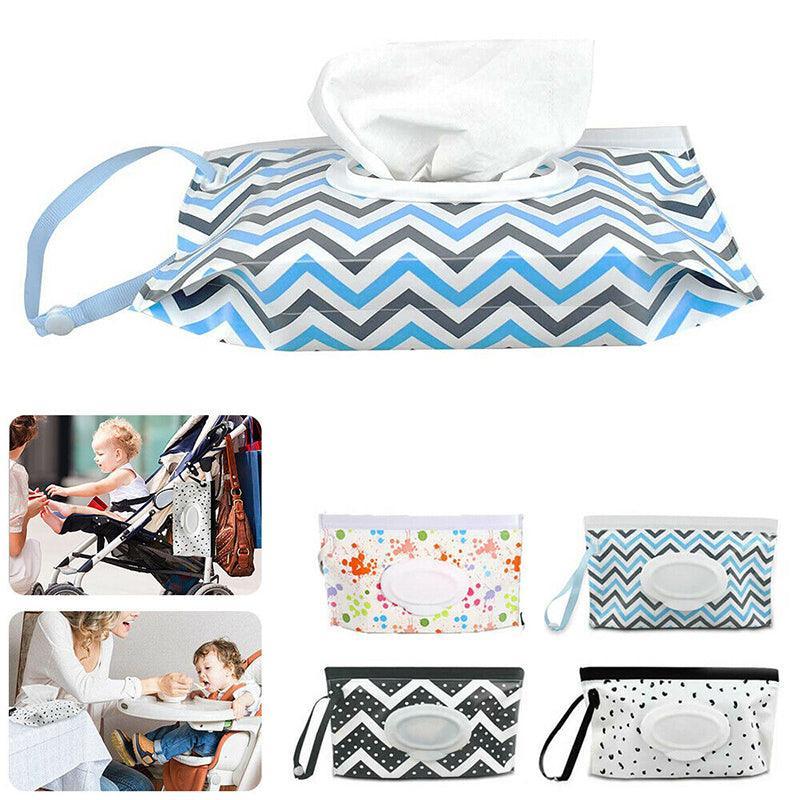 Portable Wet Wipe Pouch Dispenser Bag Travel Reusable Tissue Case Holder Storage - Colourful