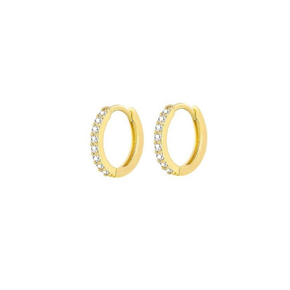 7sizes Hoop Earring Silver Zirconia Ear Huggie Hoop Cartilage Piercing Jewellery - Silver-9mm