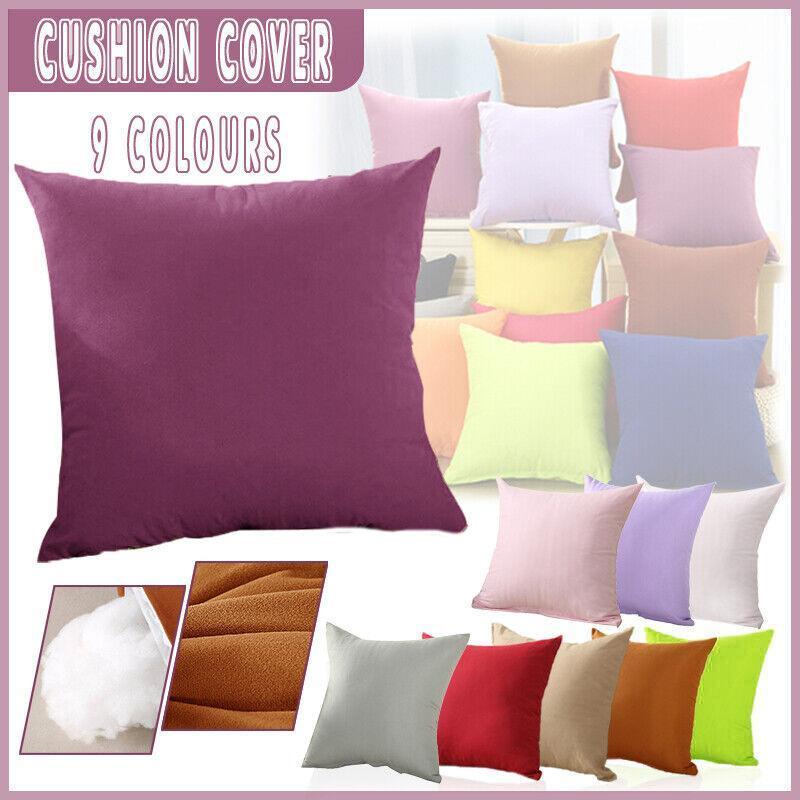50cm*50cm Multicoloured Plain Solid Colour Cushion Cover Decorative Pillow Case - White