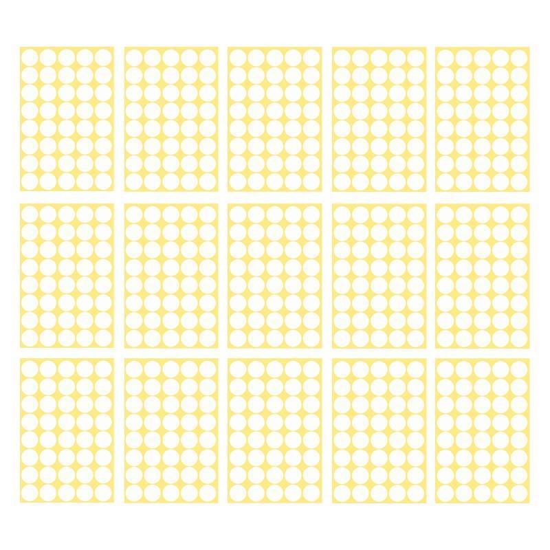 8/13/25/50mm Colour Sticker Dots Adhesive Round Labels Circular Scrapbooking White - 25mm 40 Dots - 1 Sheet