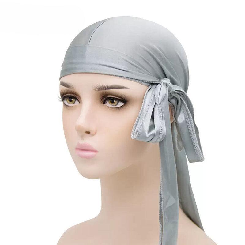 Velvet Durag Silky Hat Cap Men Women Premium Designer Doo Rag Wave Silk Headwear - Wine red