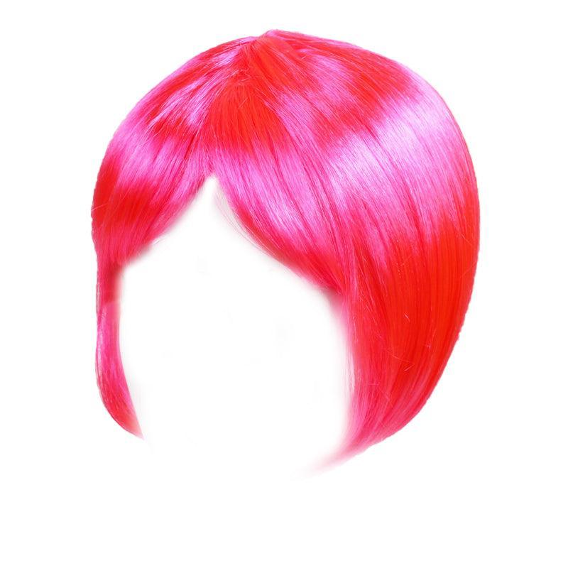 Short Bob Wig with Bangs for Women Synthetic Cosplay Party Hair in 14 Colours - Red