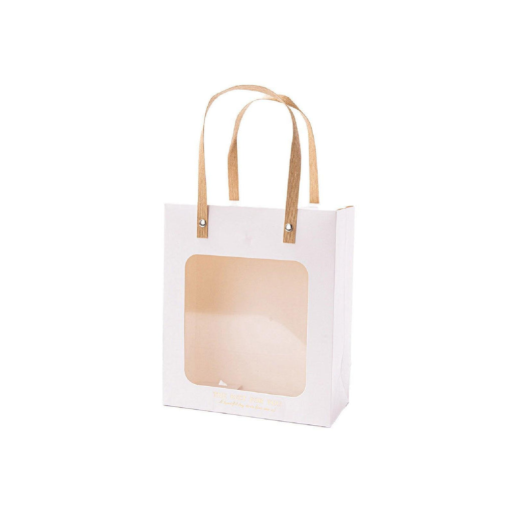 20pcs Translucent Gift Bags Packaging Tote Birthday Party Favors Candy Bags - Beige-M Size