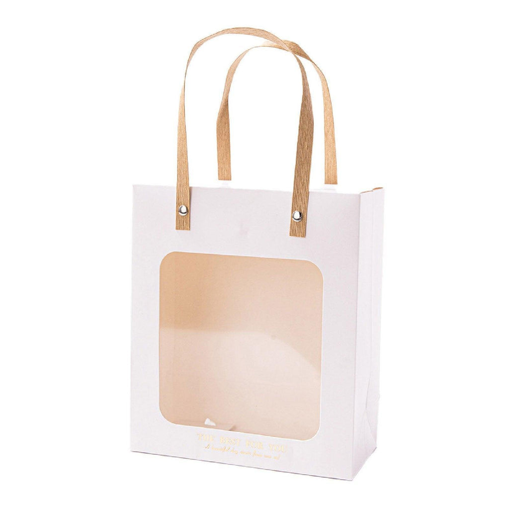 20pcs Translucent Gift Bags Packaging Tote Birthday Party Favors Candy Bags - Beige-M Size