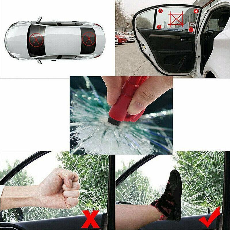 3 In 1 Car Window Glass Breaker Emergency Escape Tool with Cutter - Pink