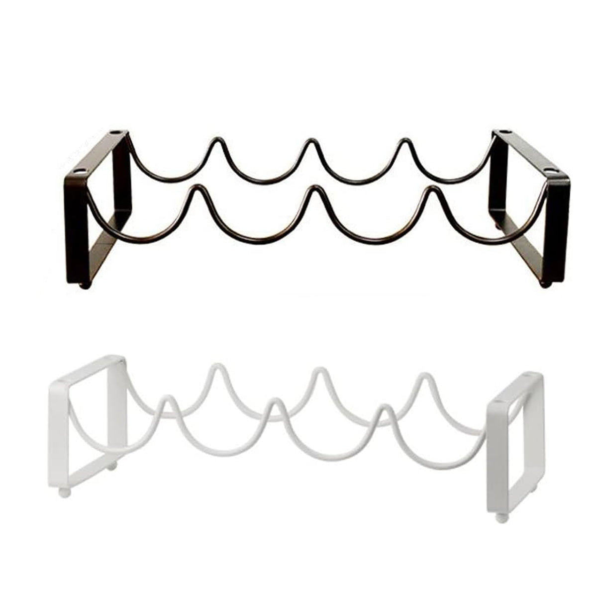 Iron Wine Rack Bottle Holder Metal Display Stand Tabletop Decorative Storage - Brown