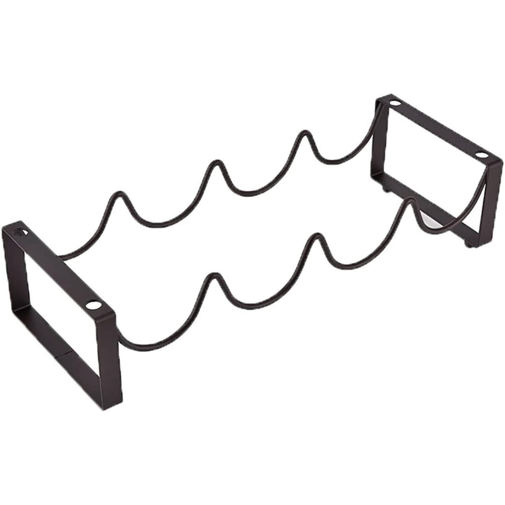 Iron Wine Rack Bottle Holder Metal Display Stand Tabletop Decorative Storage - Brown