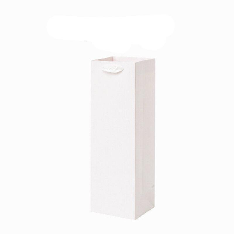 Reusable Wine Bottle Gift Bags Kraft Paper with Handles in White Kraft Black - Kraft
