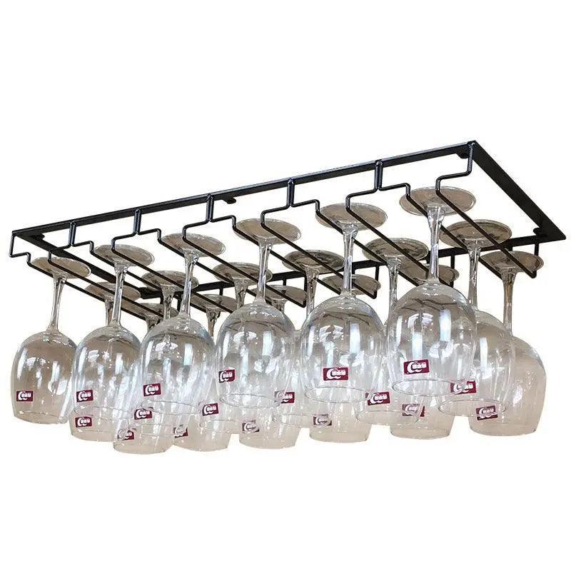 8/7/6/5/4/3 Slots Wine Glass Rack Holder Hanger Hanging Bar Storage Drying Rack - 8 Slots