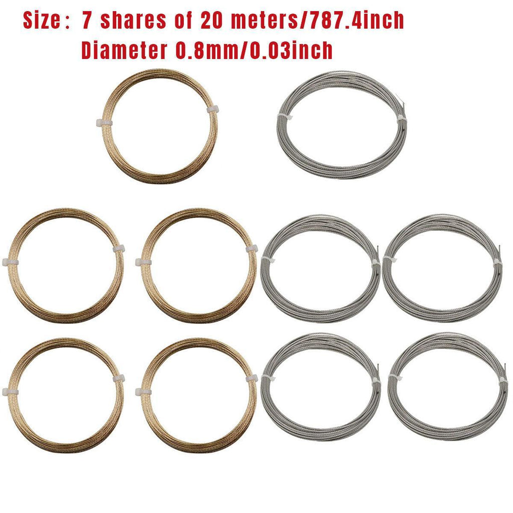 5 Rolls Automotive Glass Removal Tools Steel Wire Rope Disassembling Kit - Silver