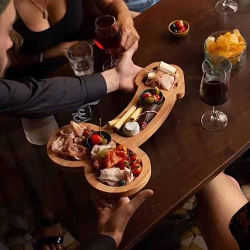 Wooden Cheese Board Serving Aperitif Board Charcuterie Board Meat Cheese Platter - L (40CM)