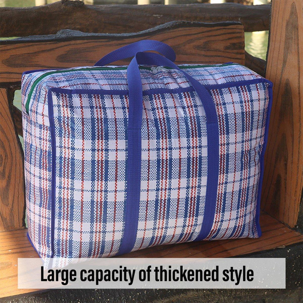 10PCS Large Waterproof Moving Packing Bags Woven Storage Luggage Quilt Bags - Medium