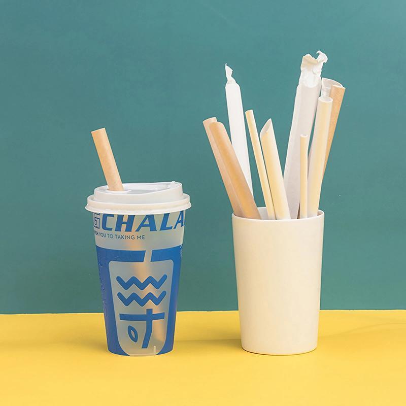 1000-2000pcs Colourful Paper Drinking Straws FOIL Metallic Party - Kraft-6*190mm 2000PCS