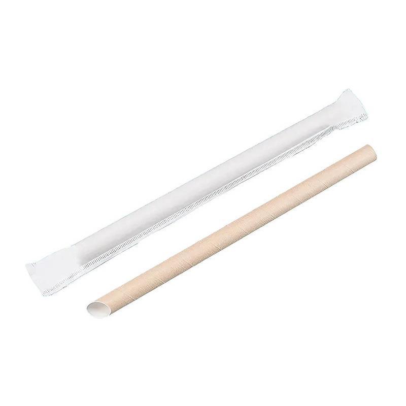 1000-2000pcs Colourful Paper Drinking Straws FOIL Metallic Party - Kraft-12*200mm 1000PCS