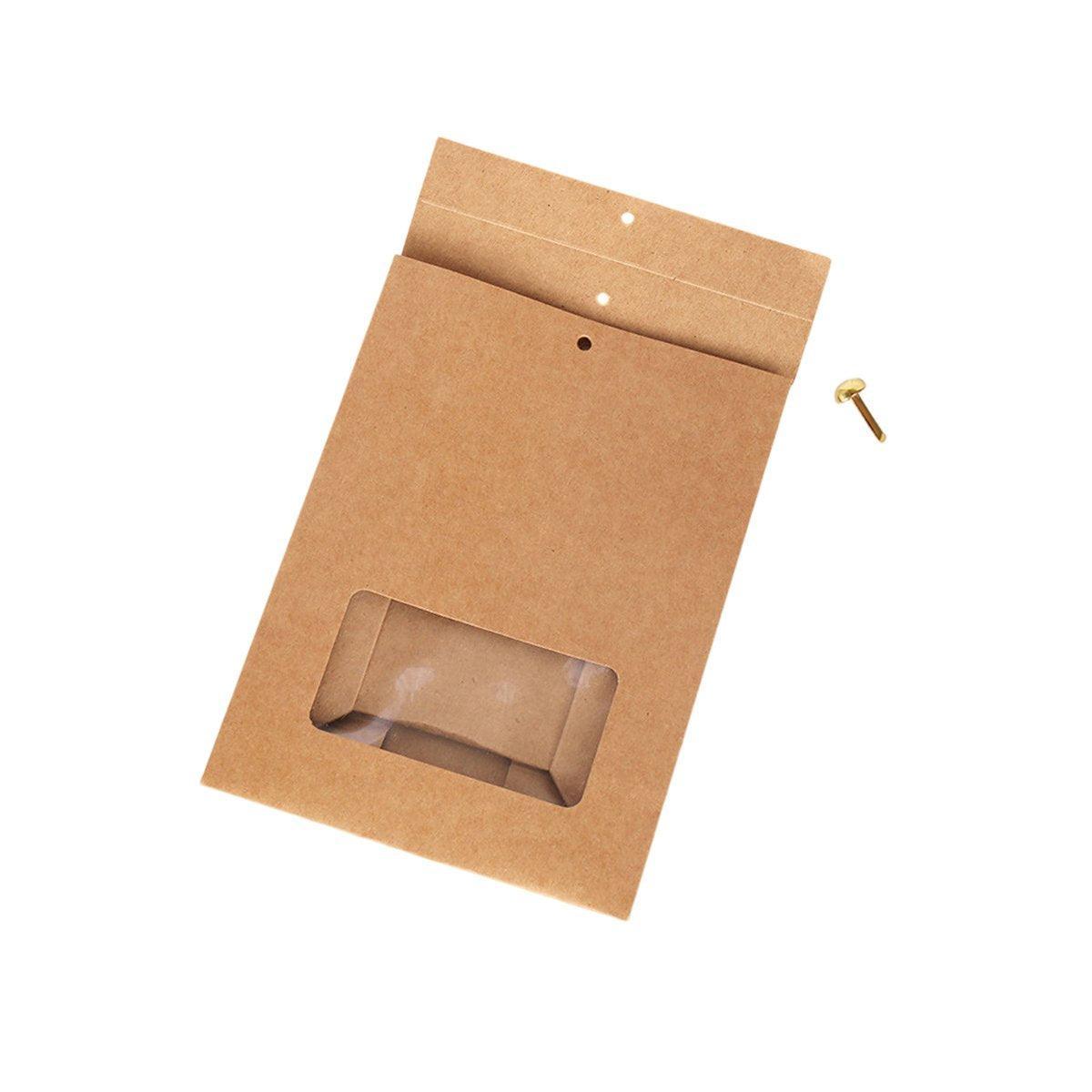 10PCS Snowflake Kraft Paper Candy Bag with Window Biscuit Self Standing Food Bag - White