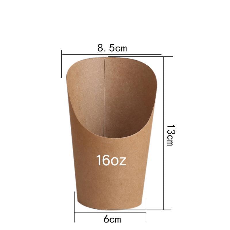 French Fries Holder Kraft Paper Cups Holder Disposable Paper Cups - 12OZ