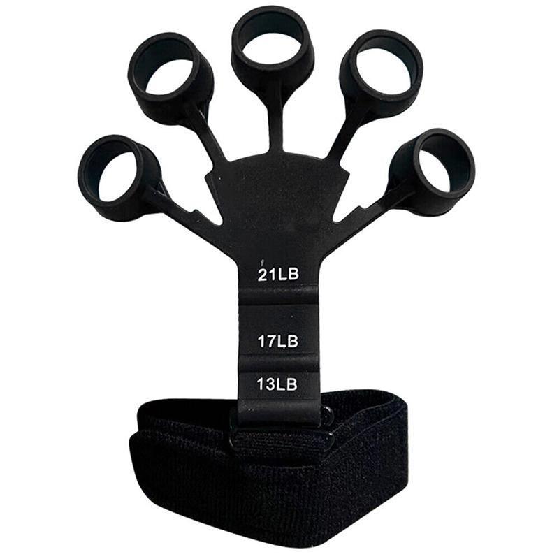 Finger Exerciser Strength Gripper Forearm Trainer Hand Grip Strengthener Therapy - 1# Black (21LB)