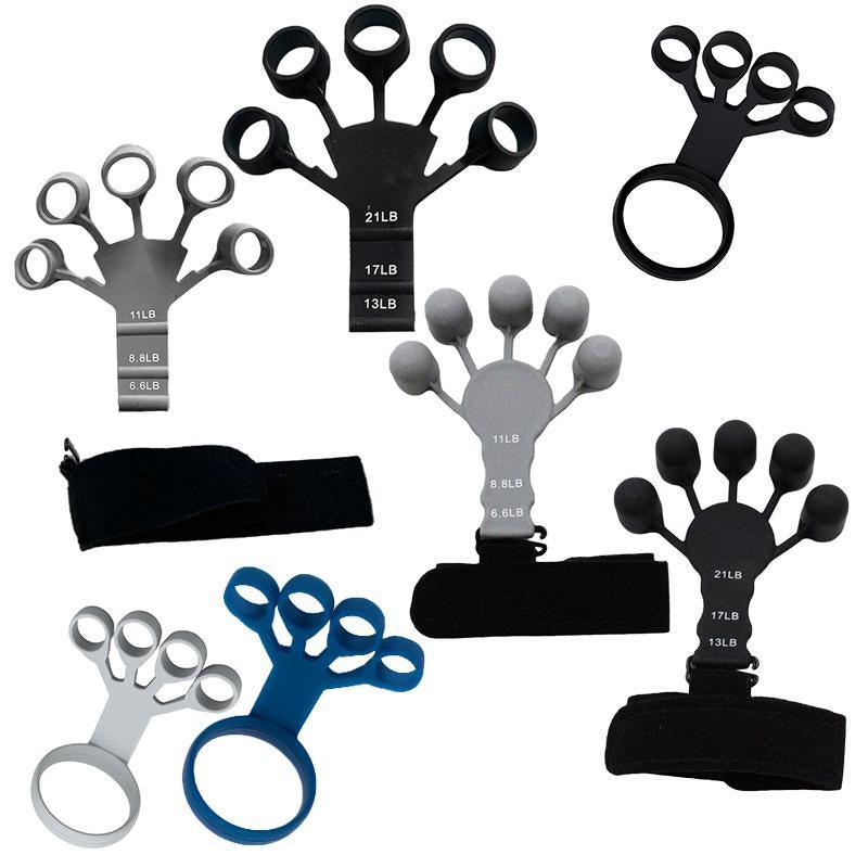 Finger Exerciser Strength Gripper Forearm Trainer Hand Grip Strengthener Therapy - 2# Grey (11LB)