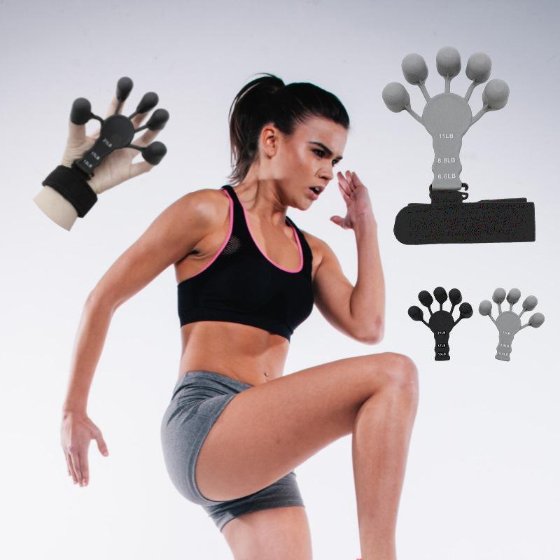 Finger Exerciser Strength Gripper Forearm Trainer Hand Grip Strengthener Therapy - 2# Grey (11LB)