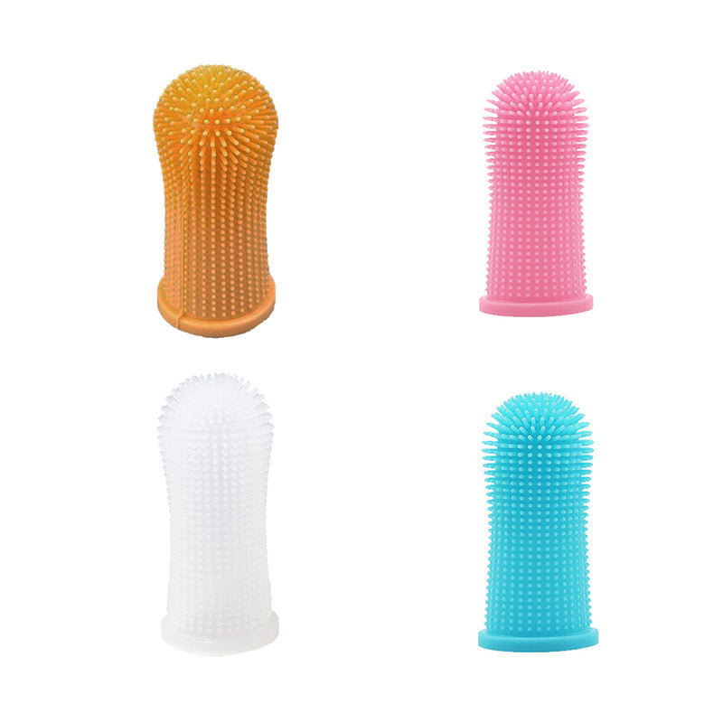 Premium Oral Care Dog Cat Toothbrush Finger Toothbrush Finger Silicone - Blue