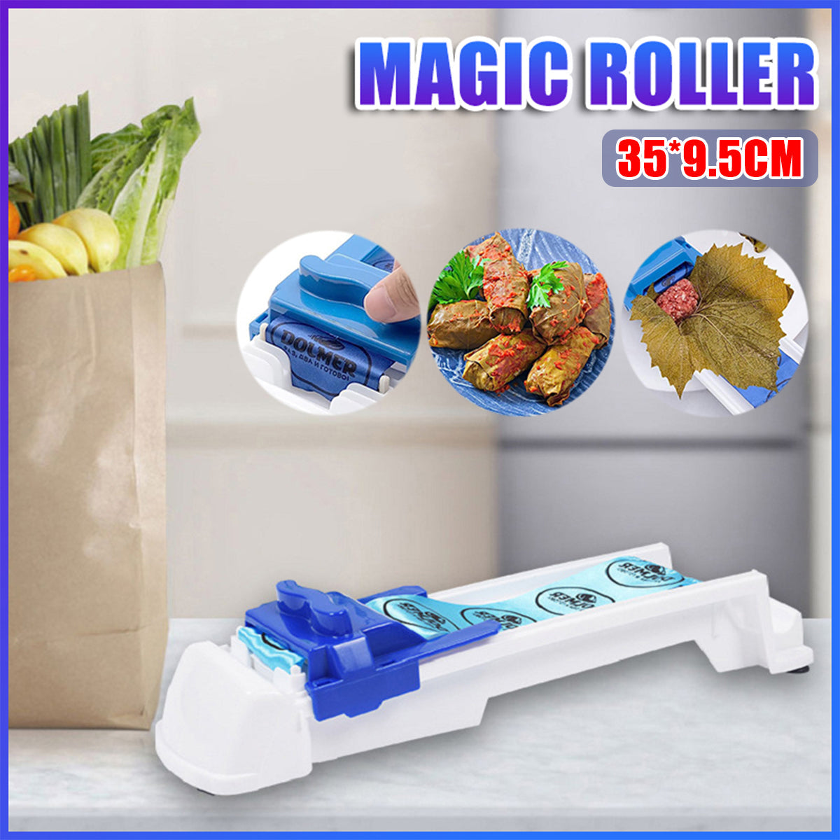 Manual Sushi Meat Roll Maker Kitchen Vegetable Grape Leaf Rolling Tool
