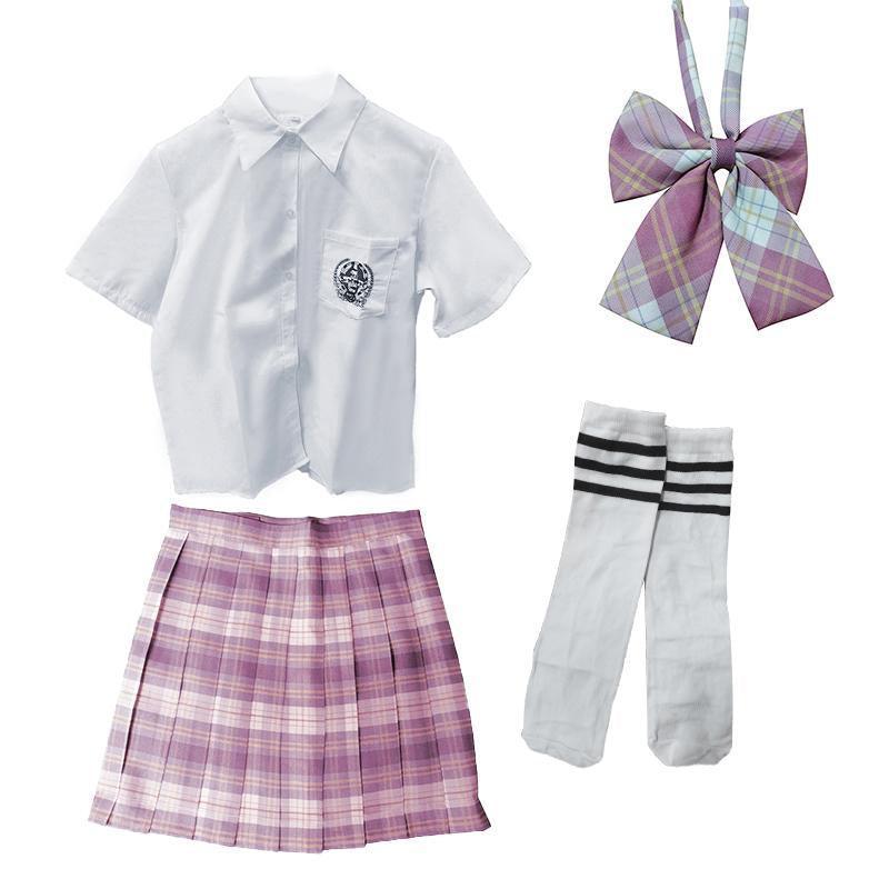 Women Girls School Pleated Skirt Summer High Waist  Tartan Short Skirt AU Stock - M
