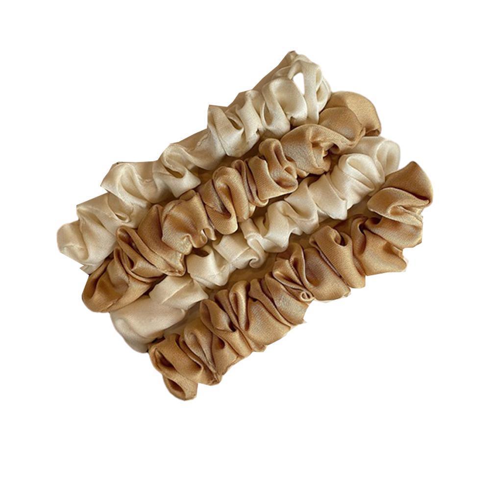 4Pcs/Set Silk Satin Small Scrunchies Ponytail Hair Ties Hair Rope Rubber Bands - D