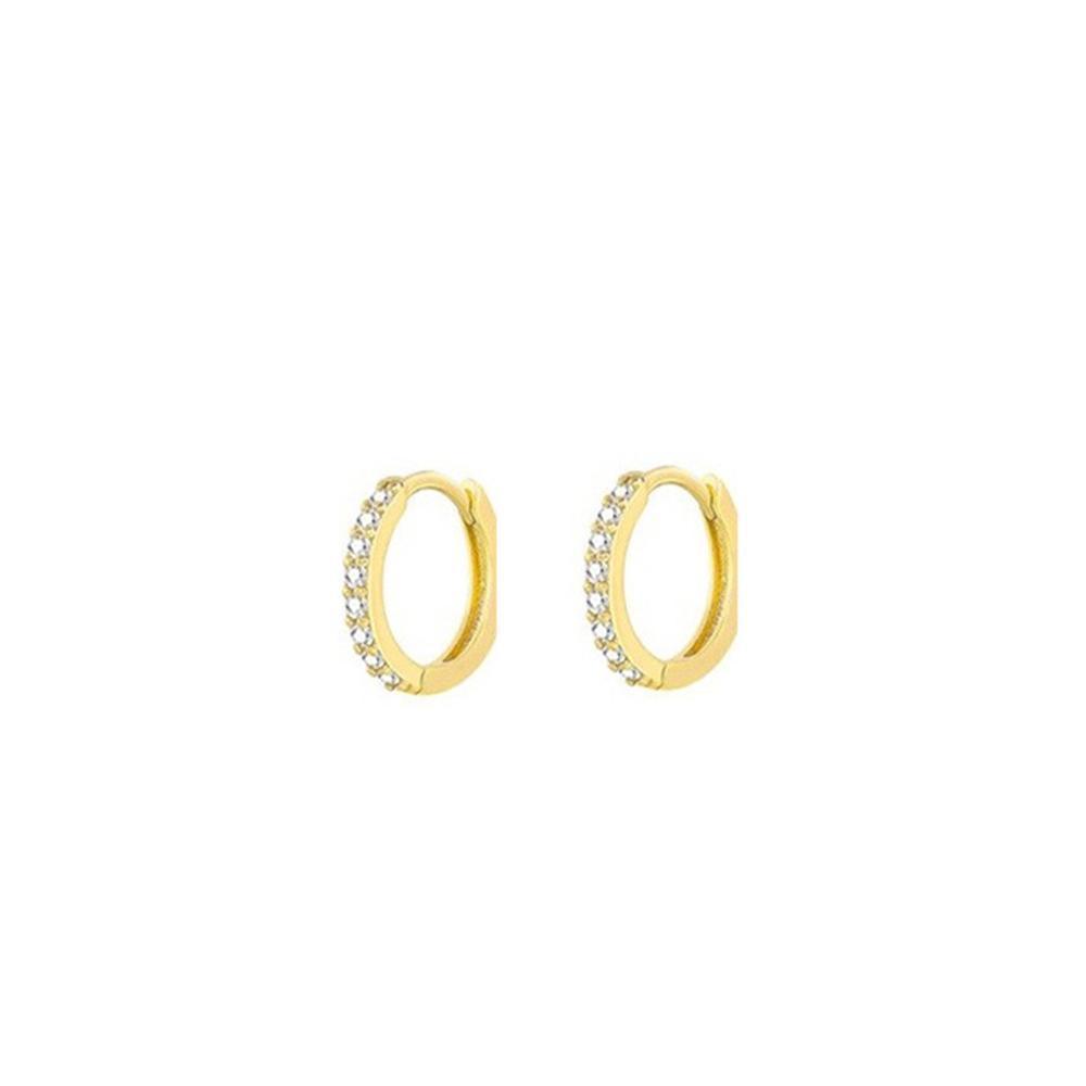7sizes Hoop Earring Silver Zirconia Ear Huggie Hoop Cartilage Piercing Jewellery - Champagne-7mm