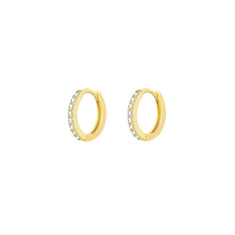 7sizes Hoop Earring Silver Zirconia Ear Huggie Hoop Cartilage Piercing Jewellery - Silver-8mm