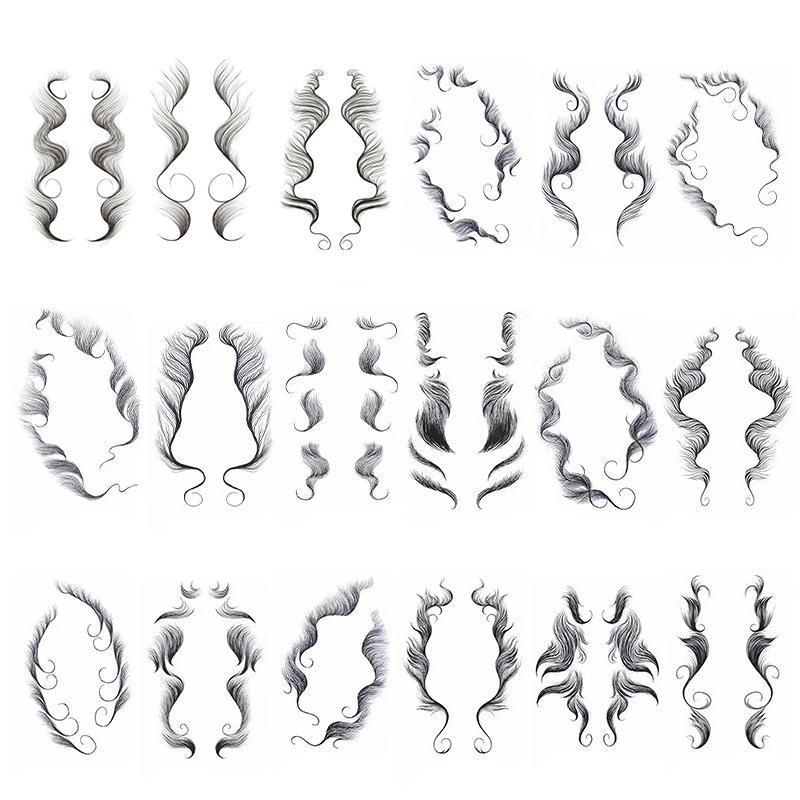 Hairline Edge Tattoo Stickers - Curly Fringe Decals for Women Styling - 10