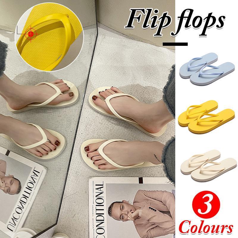 Slippers For Women Casual Fashion Bohemian Beach Shoes Flip Flops Flat Shoes - Yellow