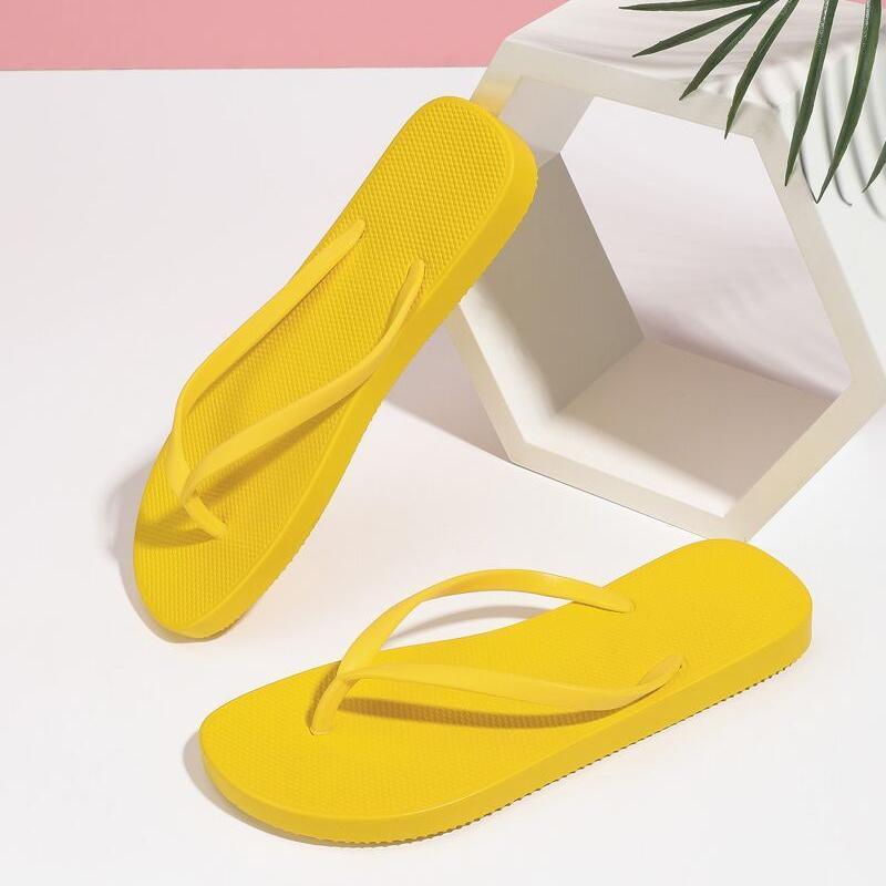 Slippers For Women Casual Fashion Bohemian Beach Shoes Flip Flops Flat Shoes - Yellow