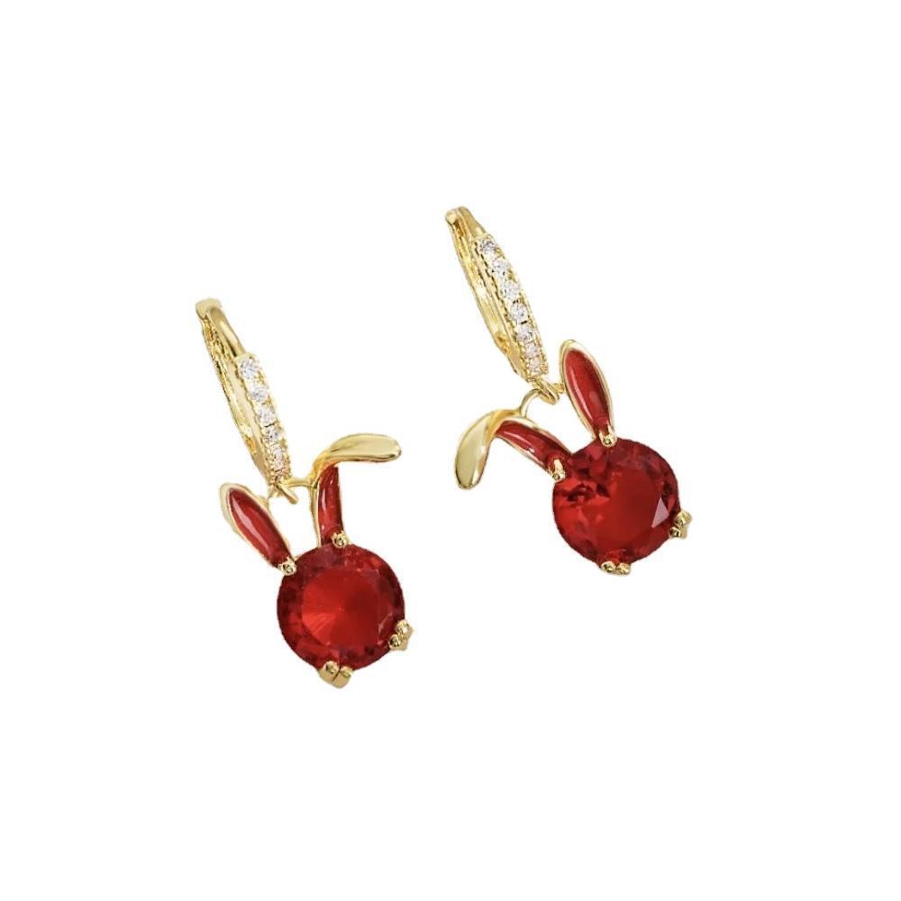 Fashion Gold Zircon Earrings Stud Drop Dangle Wedding Best Gift For Women - Square-Green