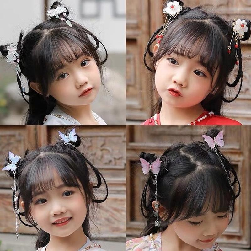 2Pcs Hanfu Flower Hair Clip with Pearl Tassel Butterfly Hairpin for Women and Girls Party - 13