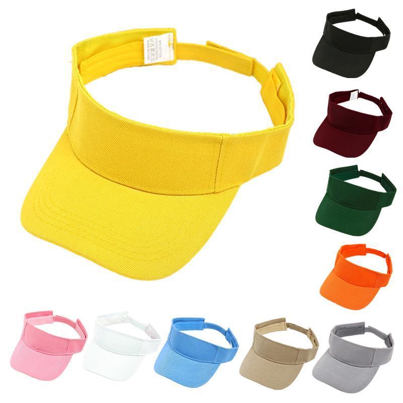 Women Adjustable UV Protection Sport Visor Cap Beach Sun Hat New Stylish Design - White