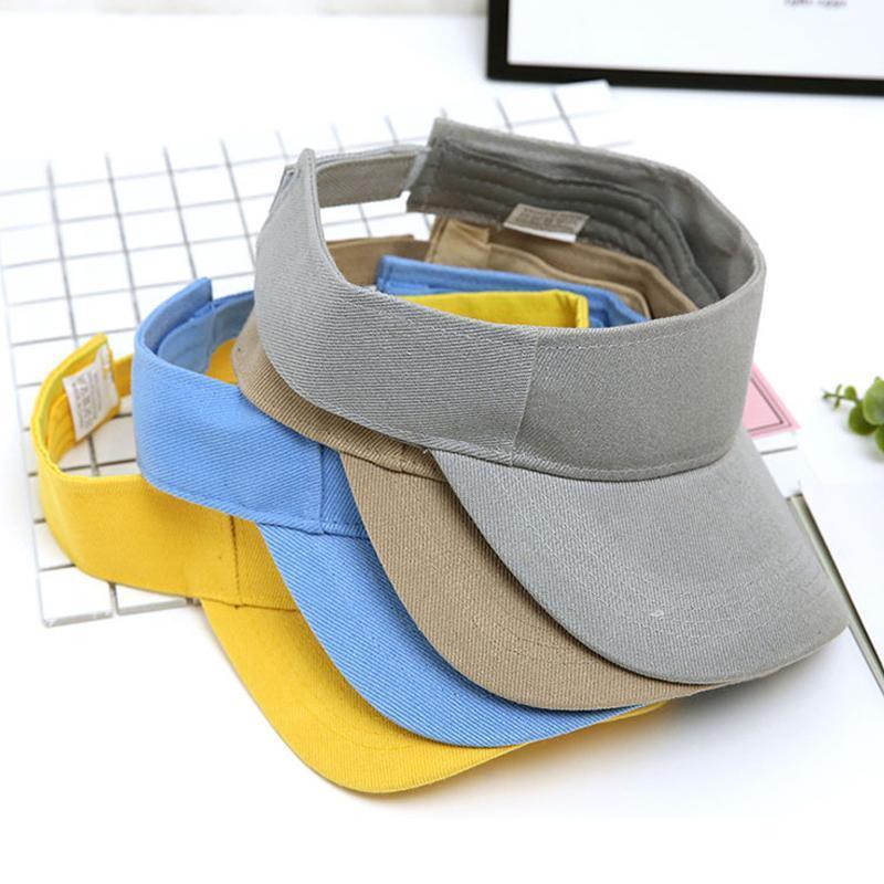 Women Adjustable UV Protection Sport Visor Cap Beach Sun Hat New Stylish Design - Wine Red