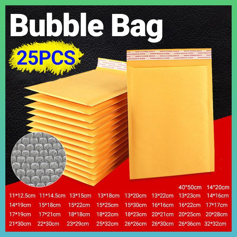 25PCS Poly Bubble Mailer Yellow Colour Multi-Size Plastic Padded Bag - 25PCS-18*18CM